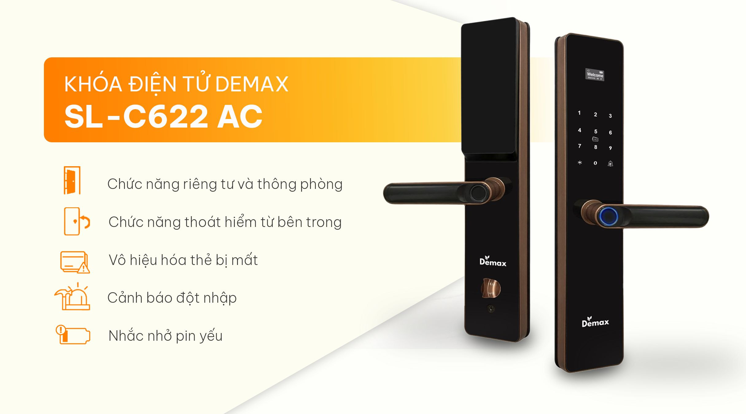 Tính năng của khóa Demax EL-C622 AC